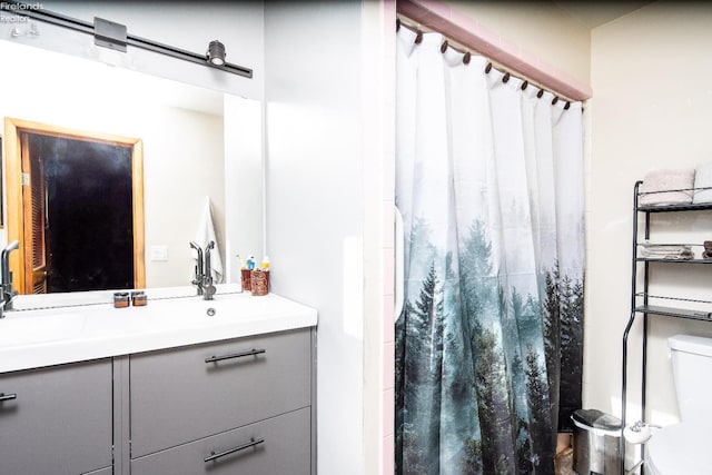 5041 State Route 99, Monroeville, OH 44847 - bathroom featuring vanity, toilet, and a shower with curtain