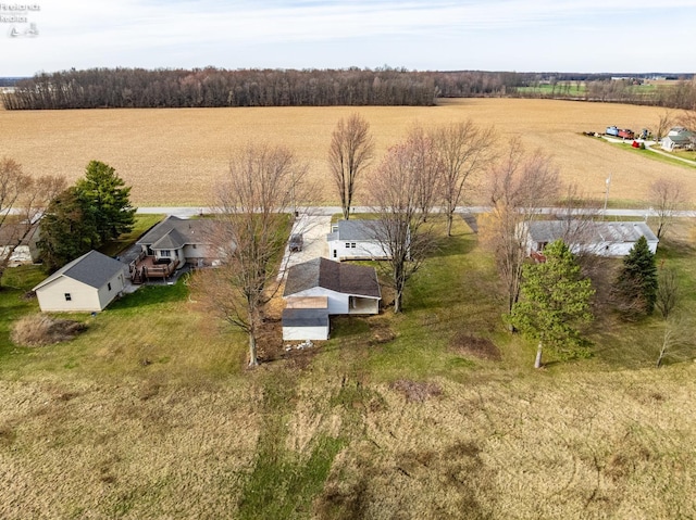 bird's eye view featuring a rural view