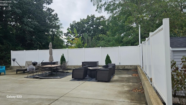 view of patio / terrace featuring a fenced backyard