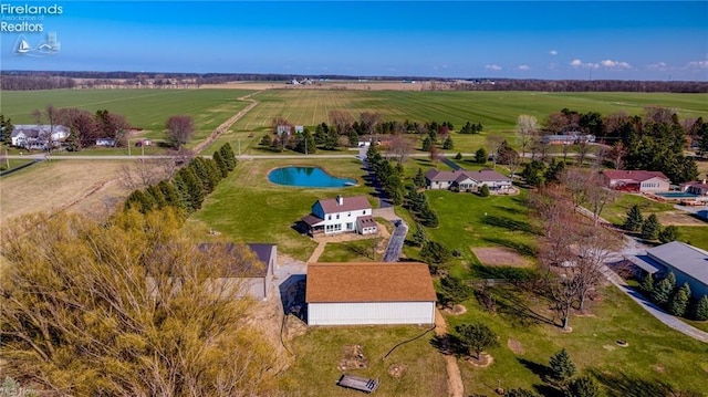 drone / aerial view with a rural view