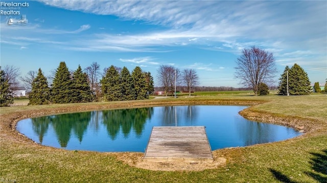 water view featuring a boat dock