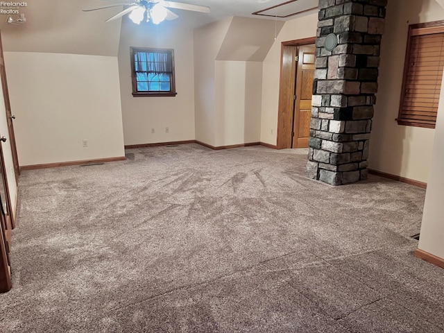 6276 County Road 33, Helena, OH 43435 - bonus room featuring carpet floors, baseboards, a ceiling fan, and attic access