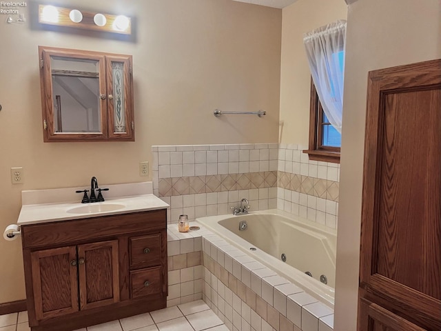 6276 County Road 33, Helena, OH 43435 - bathroom with tile patterned floors, vanity, and a whirlpool tub