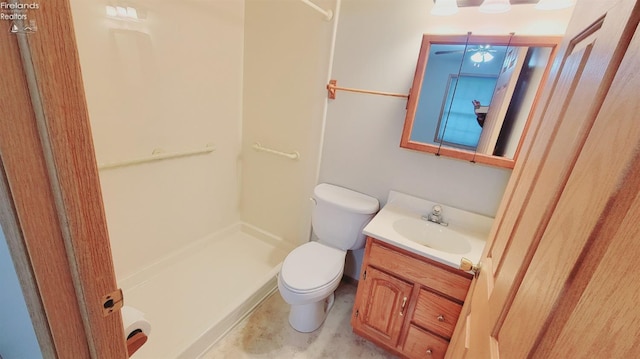 100 Grand Ave, Clyde, OH 43410 - bathroom featuring toilet, vanity, and a stall shower