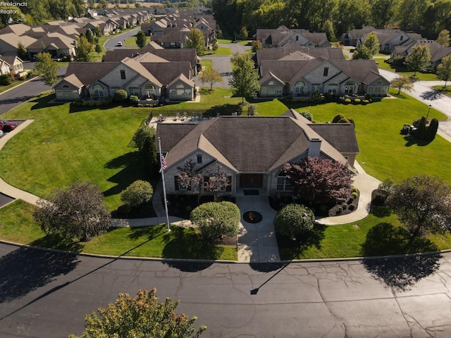 bird's eye view with a residential view