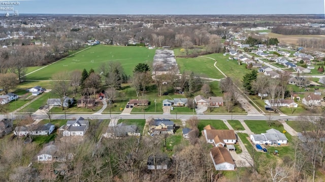 aerial view with a residential view