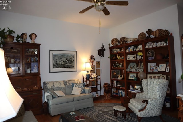 79 Ridgeview Cir, Milan, OH 44846 - living area featuring ceiling fan and wood finished floors