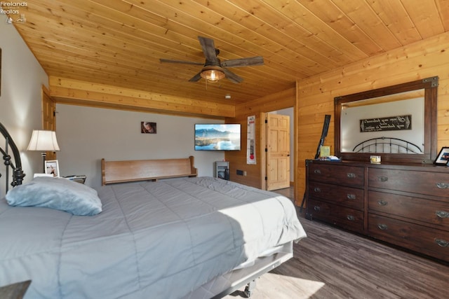 3769 Prospect Rd, New London, OH 44851 - bedroom featuring wooden ceiling, wood finished floors, and wooden walls