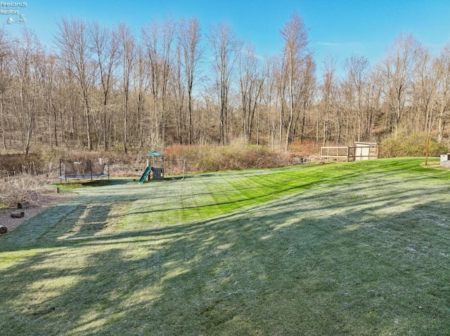 3769 Prospect Rd, New London, OH 44851 - view of yard with a trampoline and playground community