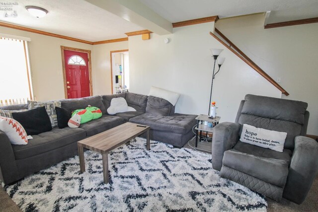 3510 Ohio St, Sandusky, OH 44870 - living area with crown molding and beam ceiling