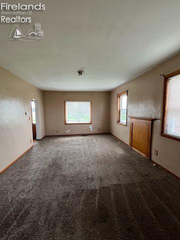 unfurnished living room featuring carpet floors