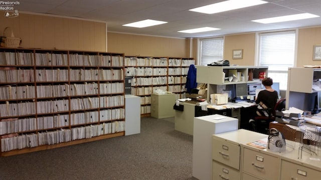 view of carpeted office