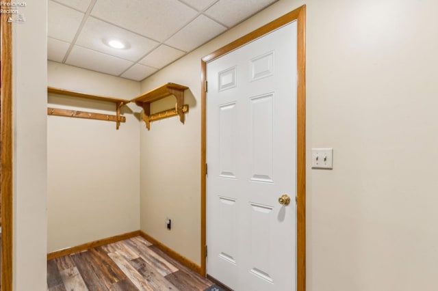 spacious closet with wood finished floors