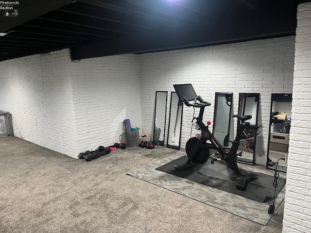 workout area with carpet