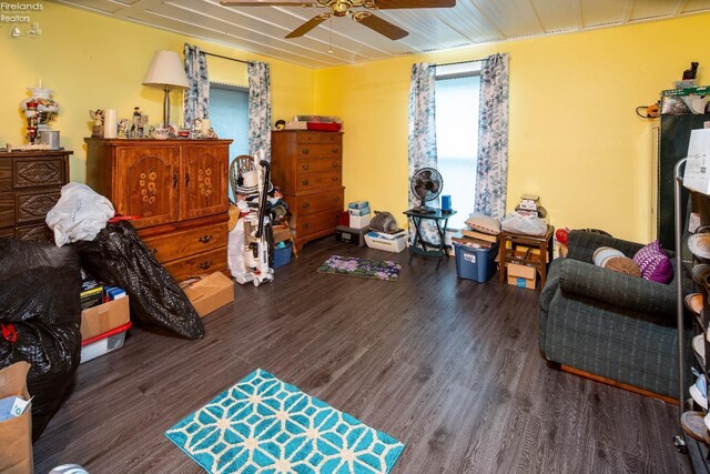 113 W Grant St, Clyde, OH 43410 - bedroom with wood finished floors and a ceiling fan
