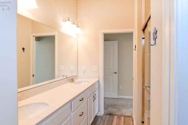 4340 E Mckenna Ln, Port Clinton, OH 43452 - bathroom featuring wood finished floors and double vanity