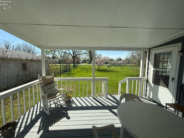 120 Schiller Ave, Sandusky, OH 44870 - deck featuring a lawn