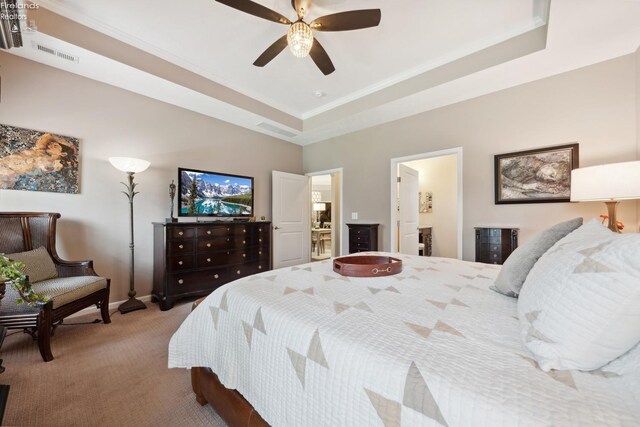4220 Mckenna Ln, Port Clinton, OH 43452 - bedroom featuring a raised ceiling, baseboards, visible vents, and carpet