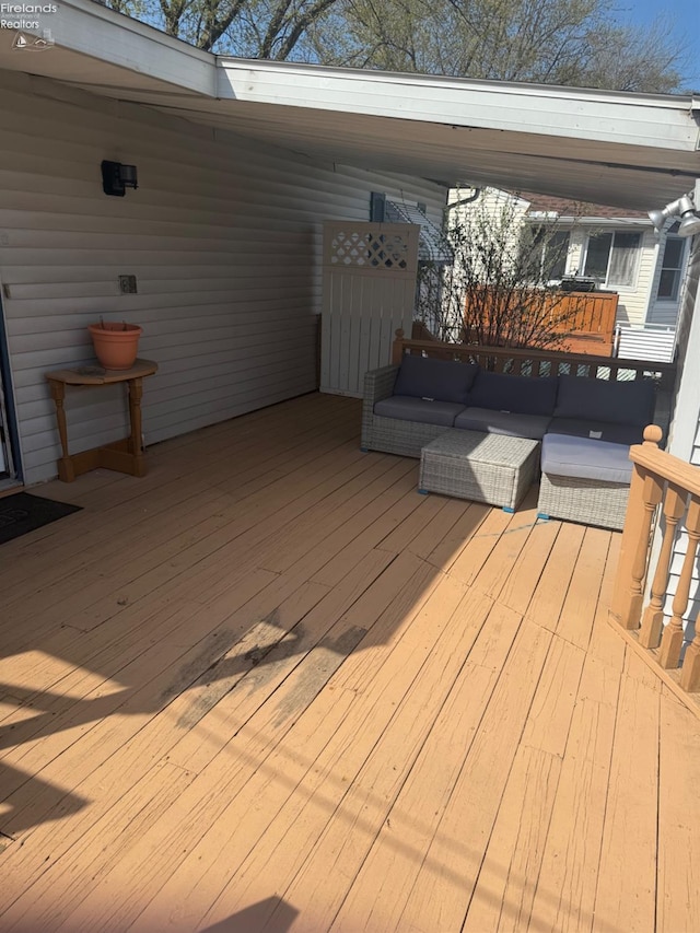 2208 S Oldgate Rd, Sandusky, OH 44870 - wooden deck with outdoor lounge area