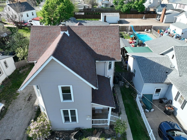 drone / aerial view featuring a residential view
