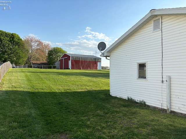 6814 Parker Rd, Castalia, OH 44824 - view of yard with fence, an outdoor structure, and an outbuilding