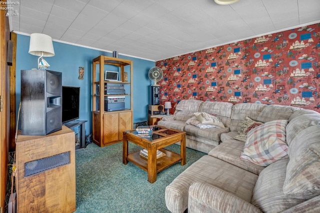 1270 Deist Rd, Middle Bass Island, OH 43446 - carpeted living area with crown molding