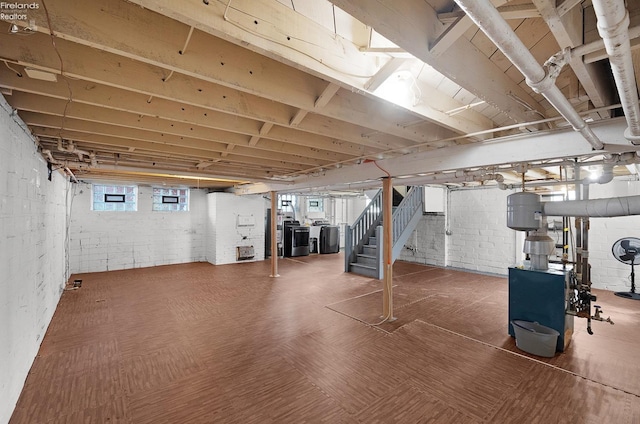 1507 S Lakeview Blvd, Lorain, OH 44052 - basement with washer / dryer and stairs