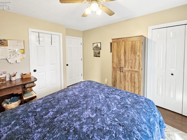 173 Excalibur Dr, Clyde, OH 43410 - bedroom with wood finished floors and ceiling fan