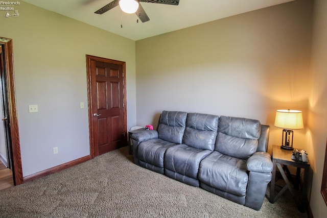 9117 W Mason Rd, Castalia, OH 44824 - carpeted living area with ceiling fan and baseboards