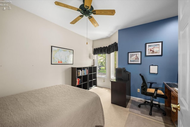 3535 E High Point Ln, Port Clinton, OH 43452 - bedroom with carpet, an office area, and ceiling fan