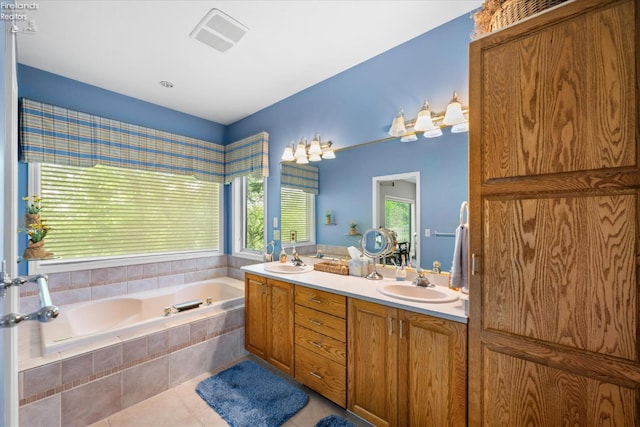 3535 E High Point Ln, Port Clinton, OH 43452 - full bathroom with tile patterned flooring, a garden tub, and double vanity