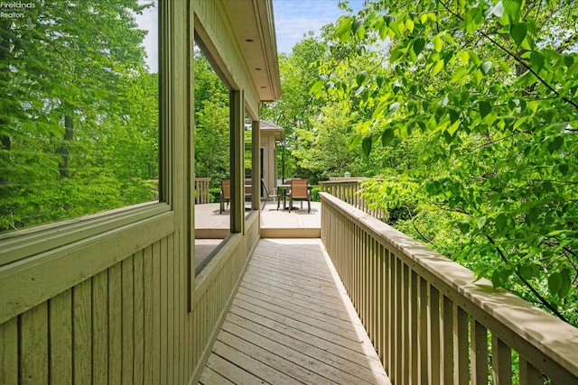 3535 E High Point Ln, Port Clinton, OH 43452 - view of wooden balcony with a wooden deck
