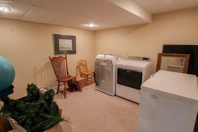 20 Chippewa Dr, Milan, OH 44846 - washroom featuring laundry area, separate washer and dryer, and light colored carpet