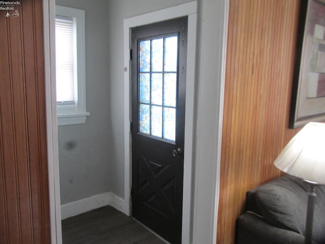 604 E Jefferson St, Sandusky, OH 44870 - entryway with dark wood-type flooring, baseboards, and healthy amount of natural light