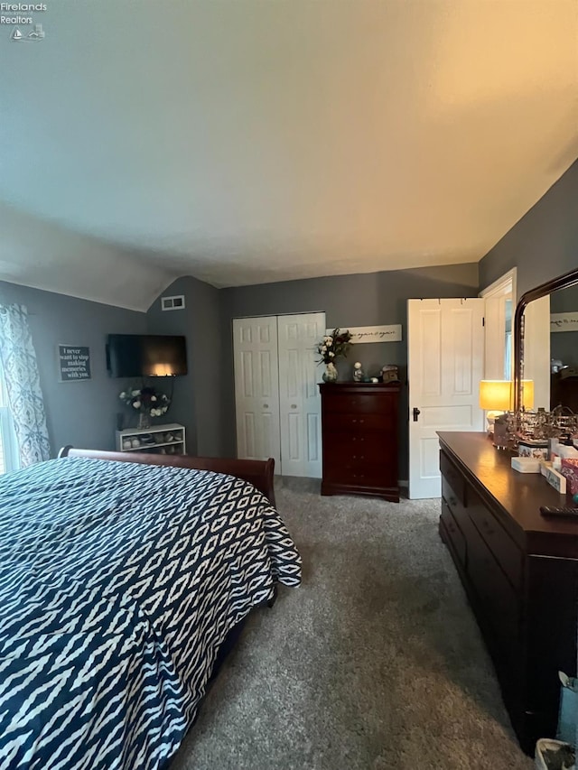 81 Melissa St, Tiffin, OH 44883 - carpeted bedroom with a closet and vaulted ceiling