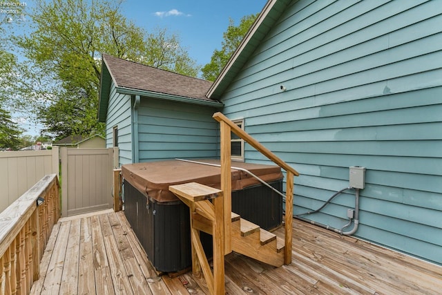 515 Berlin Rd, Huron, OH 44839 - wooden deck featuring a hot tub