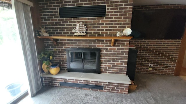 903 N Warpole, Upper Sandusky, OH 43351 - detailed view of carpet flooring and a brick fireplace