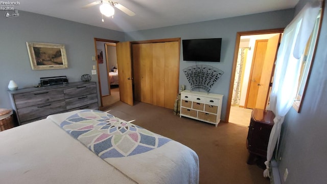 903 N Warpole, Upper Sandusky, OH 43351 - carpeted bedroom with a closet and ceiling fan