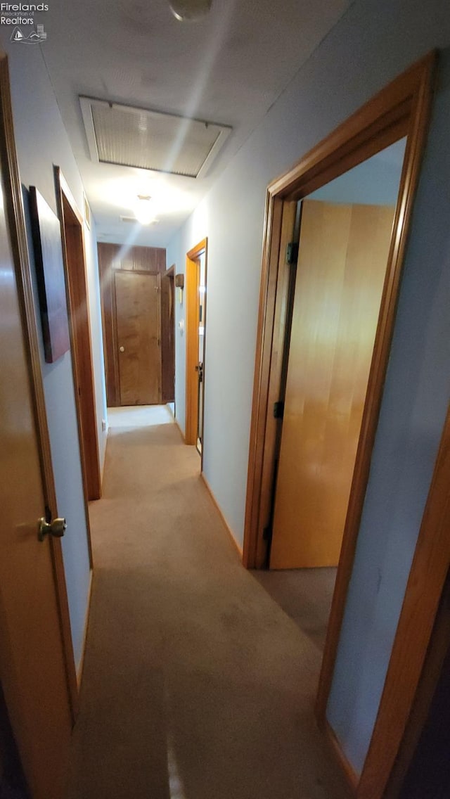 903 N Warpole, Upper Sandusky, OH 43351 - hall featuring attic access and light carpet