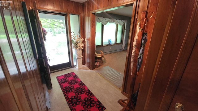 903 N Warpole, Upper Sandusky, OH 43351 - entryway with a baseboard heating unit and wooden walls