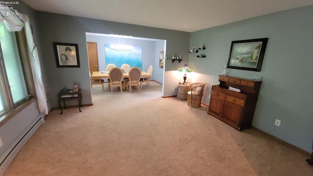 903 N Warpole, Upper Sandusky, OH 43351 - living area with baseboard heating and light carpet