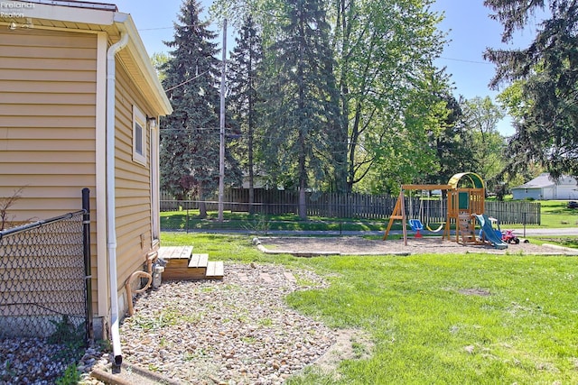view of yard featuring a playground