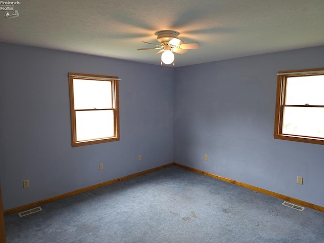 715 Cherry Ave, Lakeside, OH 43440 - empty room featuring healthy amount of natural light, ceiling fan, carpet flooring, and baseboards