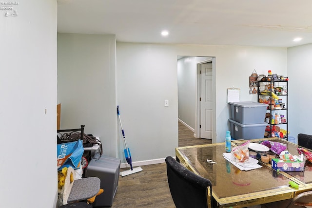 108 Spring St, Willard, OH 44890 - office with dark wood-style flooring and recessed lighting