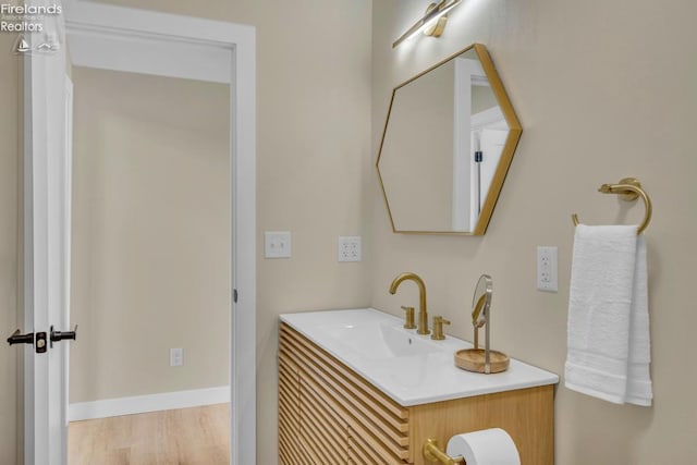 1861 N Opfer Lentz Rd, Martin, OH 43445 - bathroom with vanity and wood finished floors