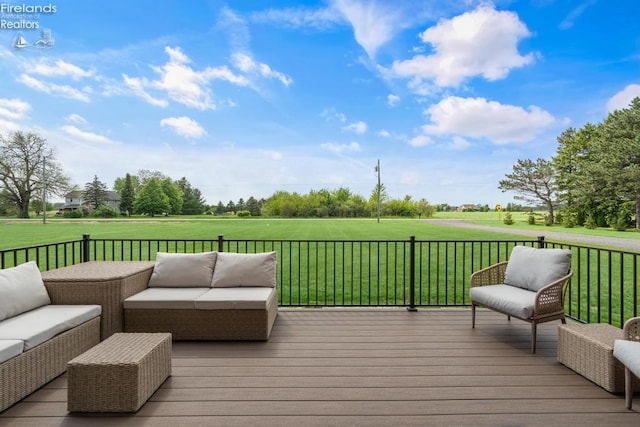 1861 N Opfer Lentz Rd, Martin, OH 43445 - deck with an outdoor hangout area and a yard