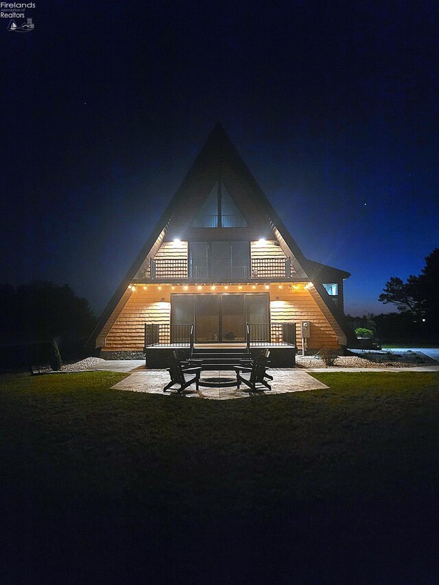 1861 N Opfer Lentz Rd, Martin, OH 43445 - view of back of house at night