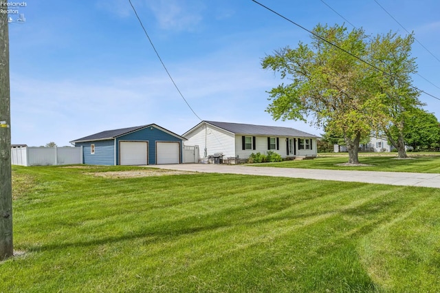 6518 W Township Road 112, Fostoria, OH 44830 - ranch-style house with an outdoor structure and a detached garage