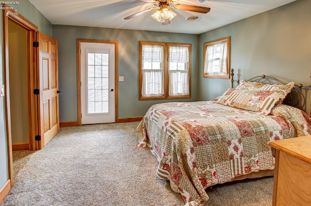 5475 E Mabel Dr, Port Clinton, OH 43452 - carpeted bedroom featuring baseboards and a ceiling fan