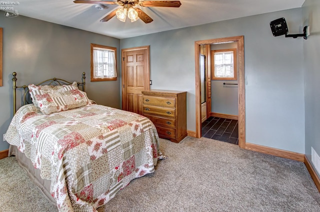 5475 E Mabel Dr, Port Clinton, OH 43452 - bedroom featuring carpet flooring, baseboards, and a ceiling fan